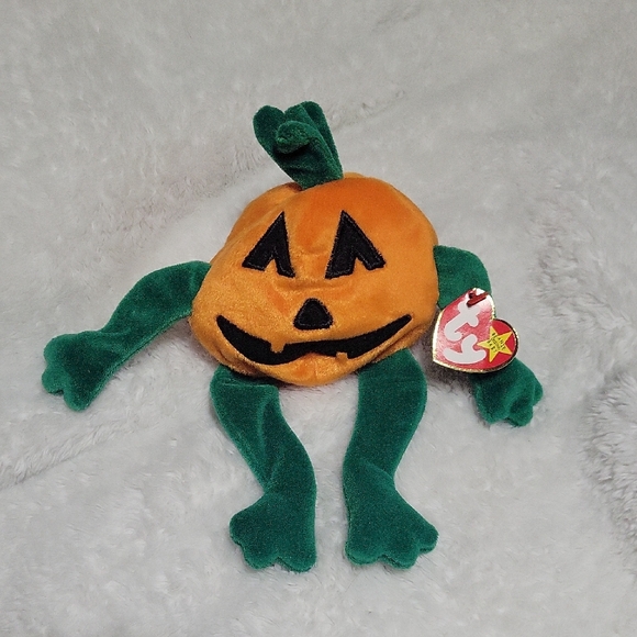 Ty Other - Ty Plush Pumpkin with Green Limbs
